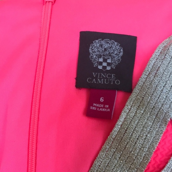 VINCE CAMUTO size 6 neon pink sleeveless dress - Picture 4 of 8
